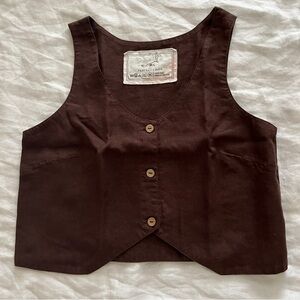 Not perfect linen vest in espresso size M